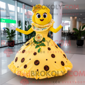 Gul pizza-maskotkostyme...