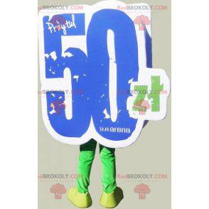 Mascotte nummer 50 blauw wit en groen - Redbrokoly.com