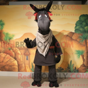 Zwarte ezel mascottekostuum...