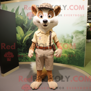 Tan Fox maskotdraktfigur...