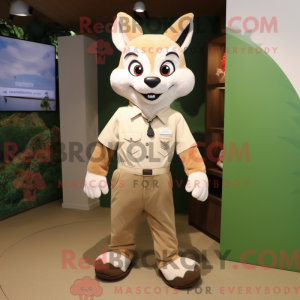 Tan Fox mascottekostuum...