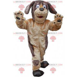 Mascotte cane marrone e beige morbida e pelosa - Redbrokoly.com