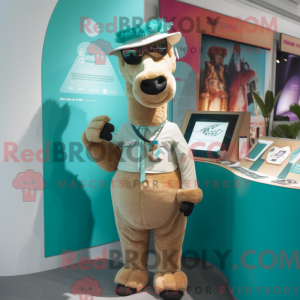 Teal Camel mascot costume...