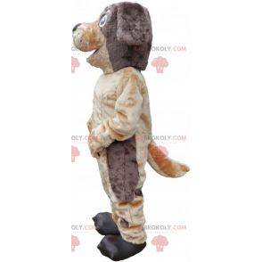 Blød og behåret brun og beige hundemaskot - Redbrokoly.com
