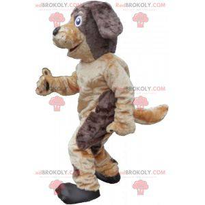 Mascotte cane marrone e beige morbida e pelosa - Redbrokoly.com