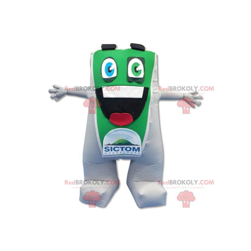 Big green and white man mascot - Redbrokoly.com