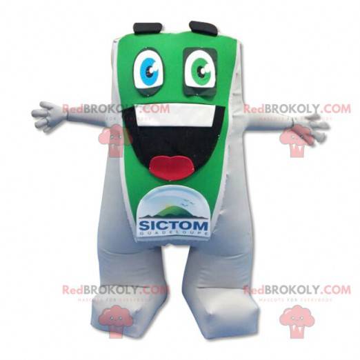 Big green and white man mascot - Redbrokoly.com