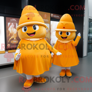 Gold Orange maskot kostume...