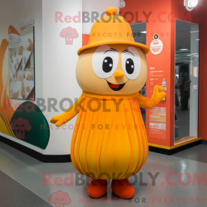 Gold Orange maskot kostume...