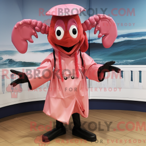 Pink Lobster maskot kostume...