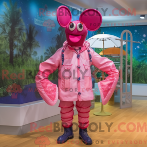 Pink Lobster maskot kostume...