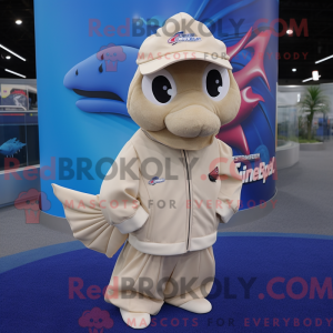 Beige Betta Fish maskot...