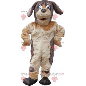 Mascotte cane marrone e beige morbida e pelosa - Redbrokoly.com