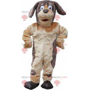 Mascotte cane marrone e beige morbida e pelosa - Redbrokoly.com