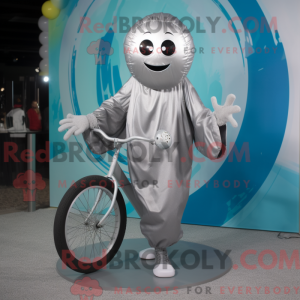 Sølv Unicyclist maskot...