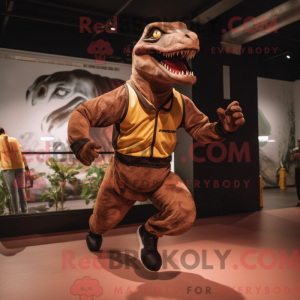Brown Allosaurus mascot...
