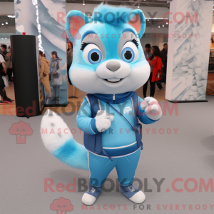 Fantasia de mascote de esquilo-voador azul-celeste com calça justa e presilhas - Mascotes esquilos - RedBrokoly.com