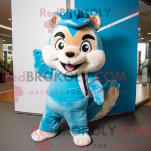 Himmelblå Chipmunk maskot...