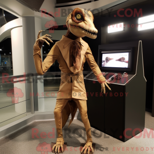 Brun Velociraptor maskot...