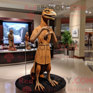 Brun Velociraptor maskot...