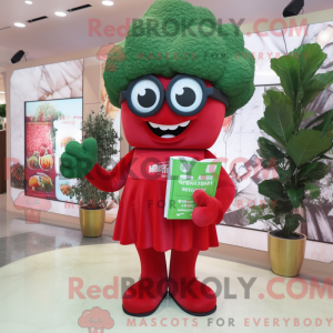 Rød Broccoli maskot kostume...