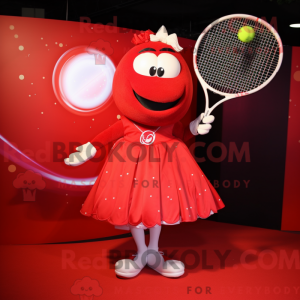 Rød tennisracket...