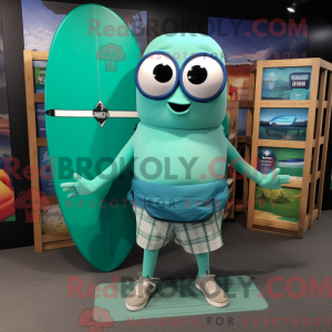 Teal Green Bean mascot...
