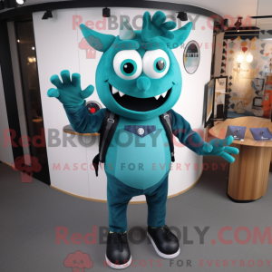 Teal Devil Maskottchen...