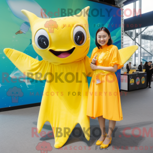 Yellow Manta Ray mascot...
