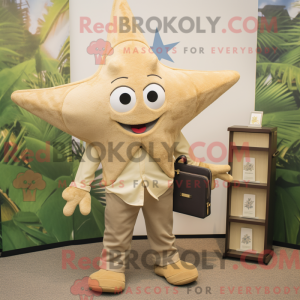 Tan Starfish maskot kostume...
