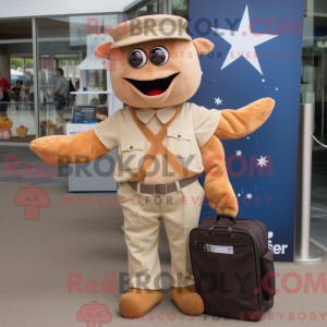 Tan Starfish mascot costume...