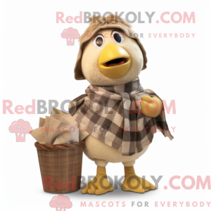 Beige Hens mascottekostuum...