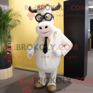 Cream Zebu mascot costume...