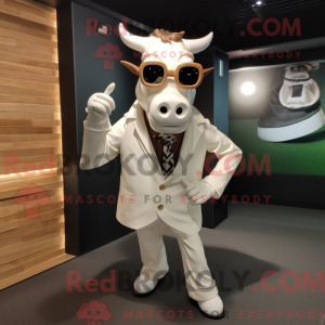 Crème Zeboe-mascottekostuum...