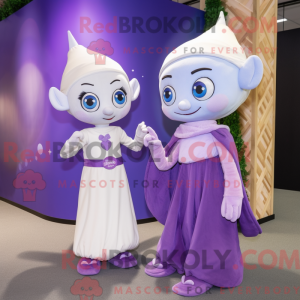 Purple Elf mascot costume...