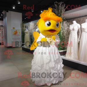 Gul gullfisk maskot kostyme...