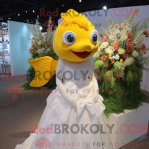 Gul gullfisk maskot kostyme...