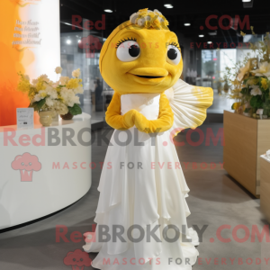 Gele goudvis mascotte...