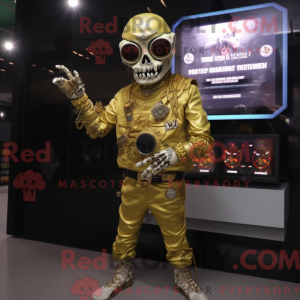 Gold Zombie mascot costume...
