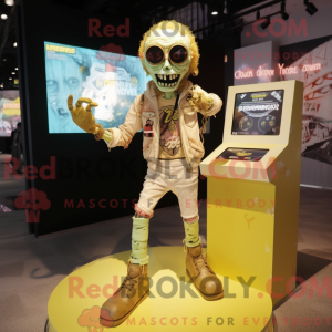 Gold Zombie mascot costume...