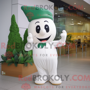 Hvid spinat maskot kostume...