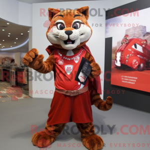 Red Bobcat mascot costume...
