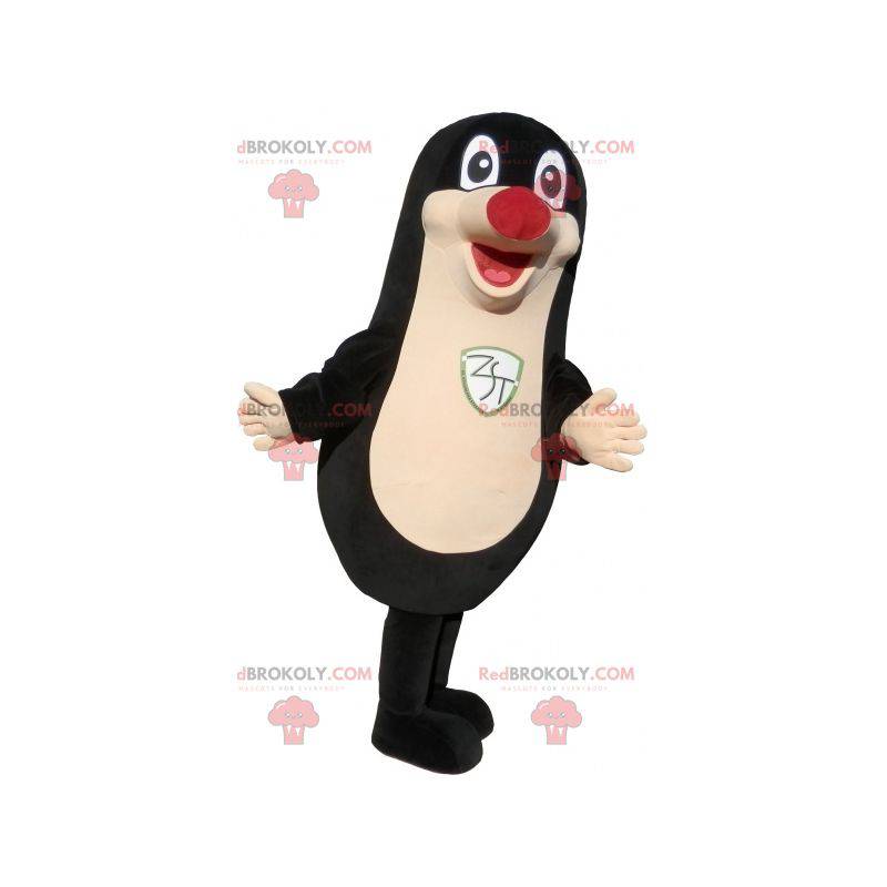 Riesenmole Maskottchen. Schwarz-weißer Maulwurfsanzug - Riesenmole Maskottchen. Schwarz-weißer Maulwurfsanzug -