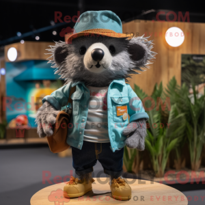 Teal Hedgehog Maskottchen...