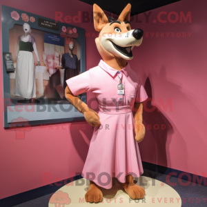 Pink Dingo mascottekostuum...