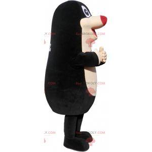 Mascotte de taupe géante. Costume de taupe noire et blanche -