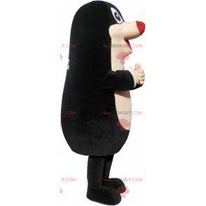Jätte mullvad maskot. Svart och vit mullvadsdräkt -