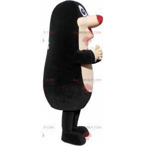 Mascotte de taupe géante. Costume de taupe noire et blanche -
