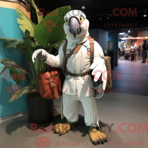 Witte Ara mascottekostuum...