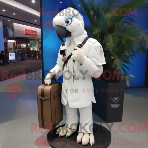 Witte Ara mascottekostuum...